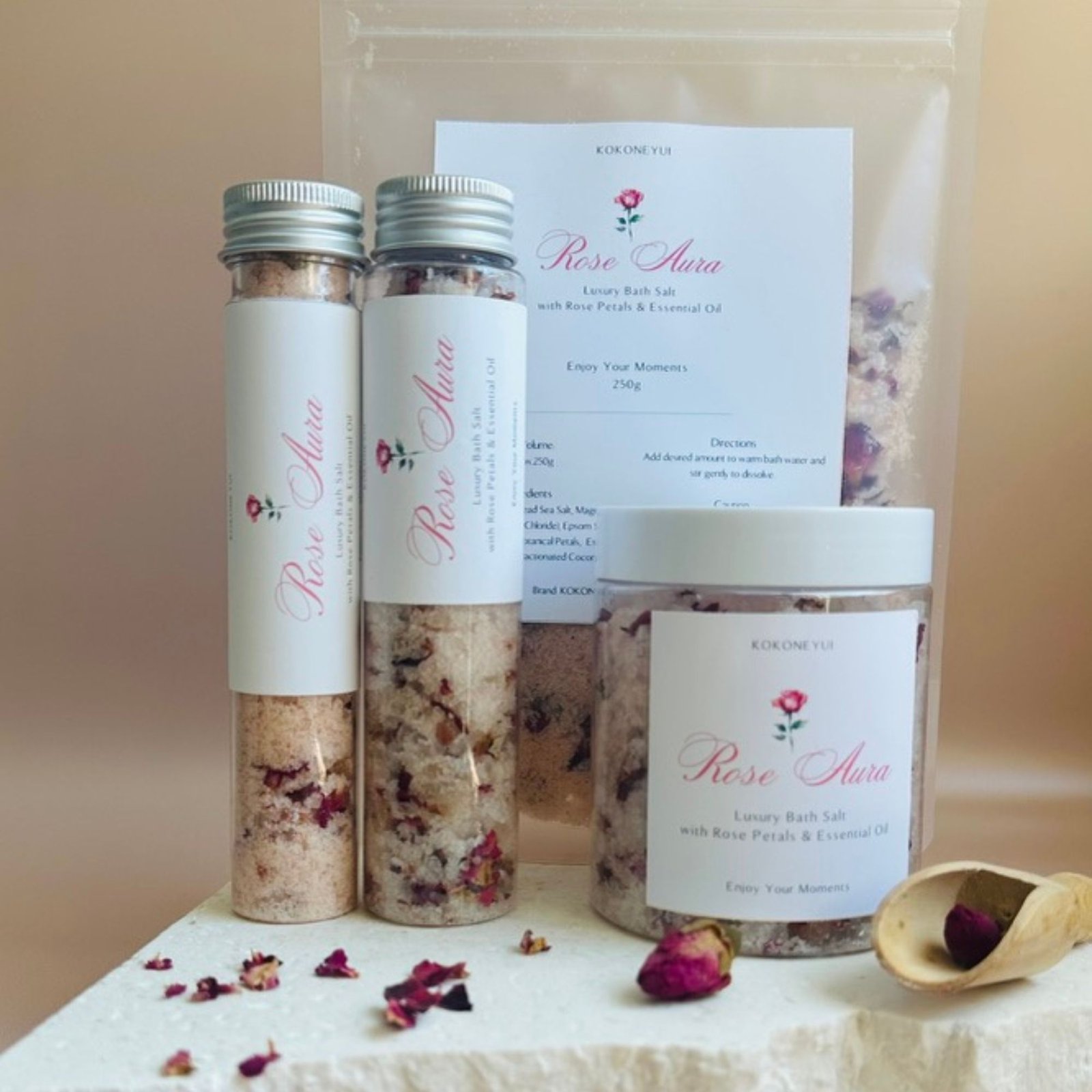 ROSE AURA – ボタニカルバスソルト(60g テストチューブ) - Image 8